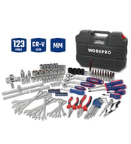 WORKPRO WP202533 1/4'’ 3/8’’ 1/2'’ 123 Parça Cr-V Metrik Ağır Hizmet Lokma ve Kombine Anahtar Takımı