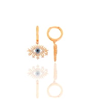 Gümüş rose zirkon taşlı lareyn küpe SGTL11544ROSE