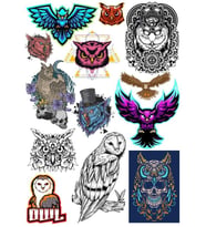 Baykuş Sticker Set-4 13 Parça Telefon, Tablet, Defter, Laptop Sticker