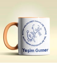Kişiye Özel Steteskop Tasarımlı Turuncu Kupa Bardak (Turuncu)