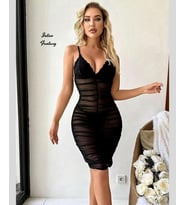 Intive Fantasy Drapeli Transparan Göğsü Dantelli İnce Askılı Midi Boy Gecelik