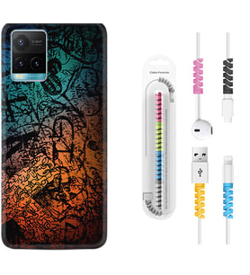 Vivo Y11S Y21S Y20 Y20S Y70 Kılıf Kablo Koruma Spiral Silikon İşaretler Tuval 1716
