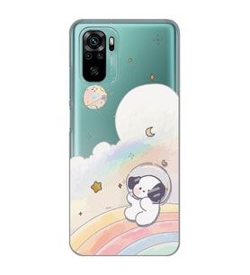 Redmi Note 10/Note 10S Uyumlu Sevimli Köpek Desenli Şeffaf Telefon Kılıfı