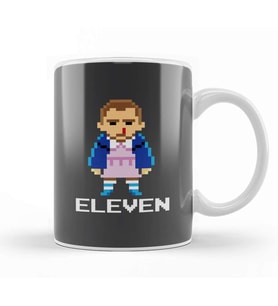 Stranger Things Eleven Pixel Character Kupa Bardak Porselen