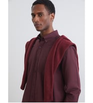LCW Vision Bordo Regular Fit Uzun Kollu Erkek Gömlek