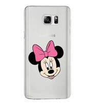 Samsung Galaxy Note 5 Kapak Minnie Mouse Tasarımlı Şeffaf Silikon Kılıf