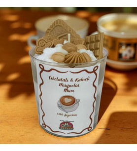 Çikolatalı & Kahveli Magnolia Mum – El Yapımı, Kokulu (Karışık)