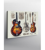 Kanvas Tablo Elektro Gitar Teknik Çizimi