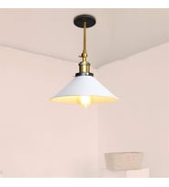 RİOLİGHT RETRO,RUSTİK,VİNTAGE MAFSALLI HAREKETLİ BAŞLIK 1XE27 DUYLU METAL PLOFONYER AVİZE ÇAP:28CM (Beyaz)