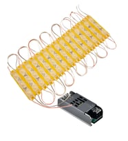 20 Adet 12 Volt 1.5 Watt 3 Lensli Amber 2835 SMD Led Modül IP65 Modül 5A Trafo Set