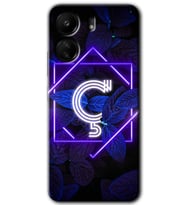 Xiaomi Redmi 13C Kılıf HD Desen Baskılı Kılıf - Dark Neon Yaprak Ç Harfi