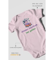 Altınları Hazırlayın, Ben Geldim! Baskılı Bebek Zıbını – Çıtçıtlı Body  %100 Pamuk Kısa Kol (Bebek Pembesi)