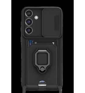 Pilelistore   Samsung Galaxy S25 Plus Kılıf Zuma Kartvizitli Yüzüklü Silikon - Siyah