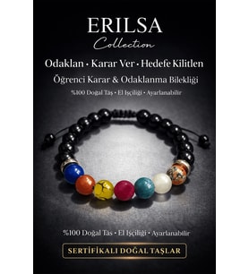 Sertifikalı Öğrenci Bilekliği - Akik Yakut Apatit Jasper Kuvars Obsidyen 8 mm Terahertz Doğal Taş (Çok Renkli)