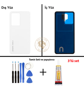 General Mobile Vida Seti + Yapıştırıcı 24 Pro Beyaz Yapıştırıcı B-7000 Yapıştırıcı Vida Seti Arka Kapak Arka Cam Batarya Kapağı Lazer Kesim Kapak Pil Kapağı Back Cover