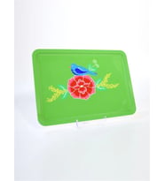 Dikdörtgen Tepsi Yeşil Kuşlu (22X33 Cm)