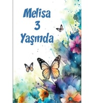 Renkli Kelebekler Temalı Doğum Günü Afişi 35X50 cm
