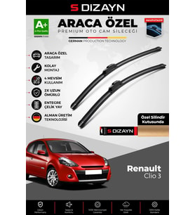 Renault Clio 3 HB Ön Cam Silecek Seti 2005-2012 Premium Araca Özel 60-40 Cm A+ Kalite