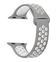 Microsonic Apple Watch SE 2022 44mm Rainbow Sport Band Kordon Gri Beyaz (Çok Renkli)