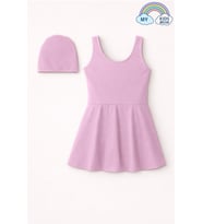 MY KİDS WEAR Kız Çocuk  Şapkalı Etekli Mayo Takımı (Külotlu Mayo) 12707
