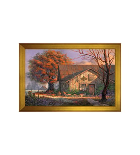 Manzara Temalı Kanvas Tablo 50 x 70 cm Gold Çerçeve