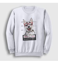 Presmono Unisex Beyaz Beware Husky Dog Köpek Sweatshirt 411778tt
