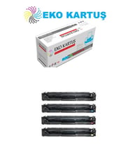 Eko Kartuş Hp Colour Laserjet M254 (CF500-CF501-CF502-CF503)(202A) Set Muadil Toner (Siyah)