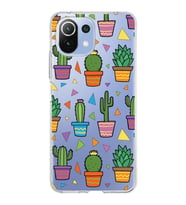 PrintiFy Xiaomi Mi 11 Lite ile Uyumlu 1mm Slim Fit Water Color 4 Baskılı Şeffaf  Kılıf