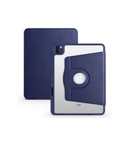 Apple iPad Air 10.9 2022 (5.Nesil) Uyumlu Kılıf Zore Termik Kalem Bölmeli Dönebilen Standlı Kılıf (Lacivert)