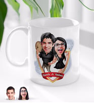 BK Gift Kişiye Özel İsimli Sevgililer Karikatürlü Beyaz Kupa Bardak-18