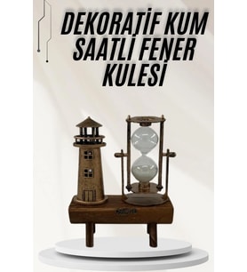 Hediyelik Eşya Retro Ahşap Deniz Feneri Kum Saati Biblo
