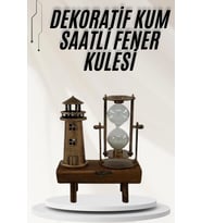 Hediyelik Eşya Retro Ahşap Deniz Feneri Kum Saati Biblo