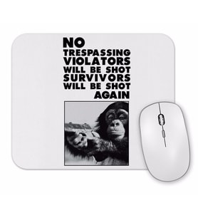 Macaco Atirador Branca Mouse Pad