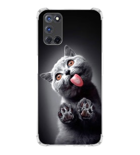 PrintiFy Oppo A72 Uyumlu Kedi 2 Baskılı Şeffaf Köşe Korumalı Antişok Kılıf