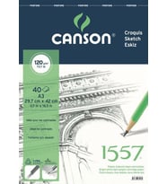 Canson 1557 Eskiz Defteri 120 gr. Üstten Spiralli A3 40 Sayfa 