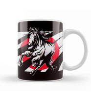 Japan Flag Horse Riding Equestrian Sport Saddle Horseshoe Kupa Bardak Porselen