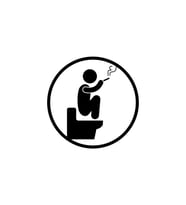 Miyrem Sticker Serisi Klozet Kapağı Sticker (Siyah)