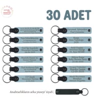 Gök Mavi & Siyah, Plates Stüdyosuna İsimli Anı Anahtarlık 30’lu Set, Müşteriler İçin Kurumsal Hediye (Gök Mavisi)