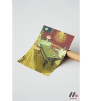 Van Gogh Gece Kafesi, Çerçevesiz Yüksek Kalite Duvar Afişi - Sanatsever Hediyesi
