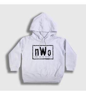 Presmono Unisex Çocuk Beyaz New World Order Wrestling Güreş Kapüşonlu Sweatshirt 424367tt (Beyaz)