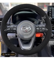 Toyota RAV4 XA50 Dikme Direksiyon Kılıfı Alcantara Süet Monza Black Flame-Passion-Hybrid 2019-2026