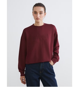 LCW Comfort Mürdüm New York Nakışlı Kadın Sweatshirt