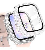 Apple Watch 7/8/9 41mm Full Kenar Taşlı Sert PC Kasa Ve Ekran Koruyucu (Renksiz)