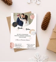 BK Gift Kişiye Özel Fotoğraflı Düğün Davetiyesi Model 95 (100Adet)