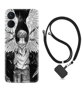 Tecno Spark 9T Kılıf Resimli Boyun Askılı İpli Desenli Silikon Series Angel 1883