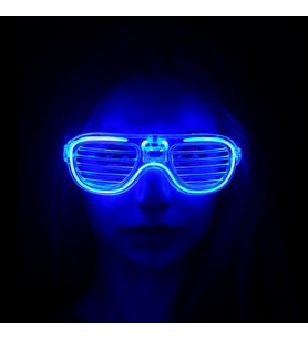 Mavi Led Işıklı Parti Gözlüğü - Neon 3 Modlu