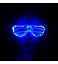 Mavi Led Işıklı Parti Gözlüğü - Neon 3 Modlu