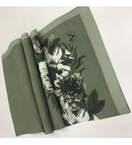 Çiçekli Desen Modal Seri Şal Eşarp Askısı ile Birlikte 75x200 cm Haki Yeşil-75x2