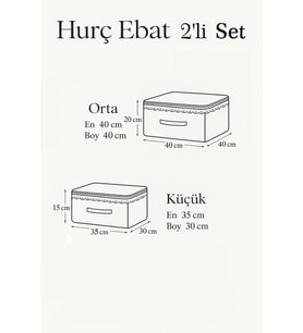 Kadife Gold Nakışlı 2'li Hurç Seti, Şık ve Zarif Çeyizlik ve Düğün Hediyesi