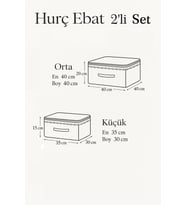 Kadife Gold Nakışlı 2'li Hurç Seti, Şık ve Zarif Çeyizlik ve Düğün Hediyesi